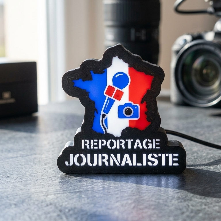 Mini 5V Vehicle Sign - Journalist Reporting Sun Visor Mount
