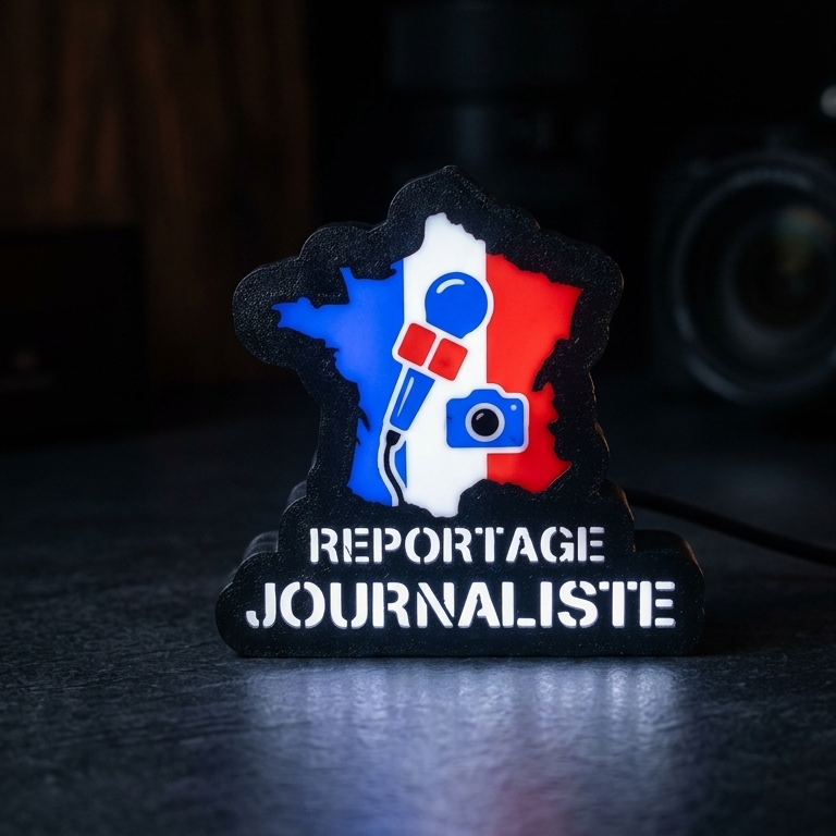 Mini 5V Vehicle Sign - Journalist Reporting Sun Visor Mount