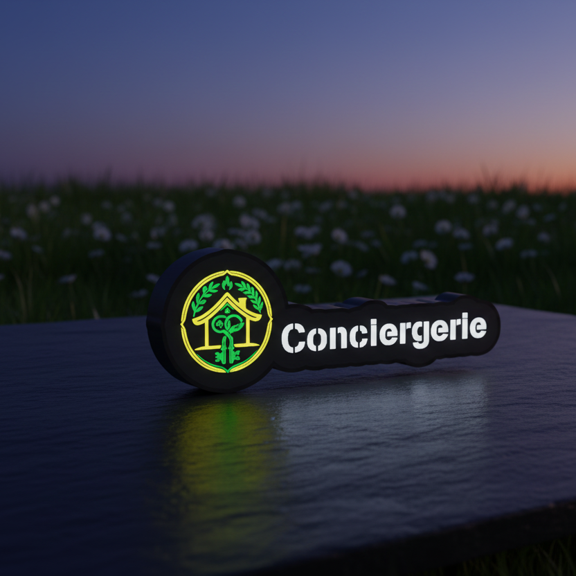 Mini Enseigne LED Conciergerie - vue crépuscule
