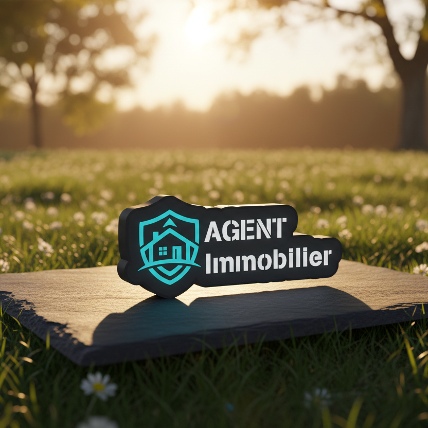 Mini Enseigne LED Agent Immobilier - vue de jour