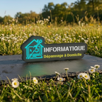Mini Enseigne LED Informatique Dépannage à Domicile - vue de jour