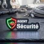 Mini Enseigne LED Véhicule – Agent de Sécurité