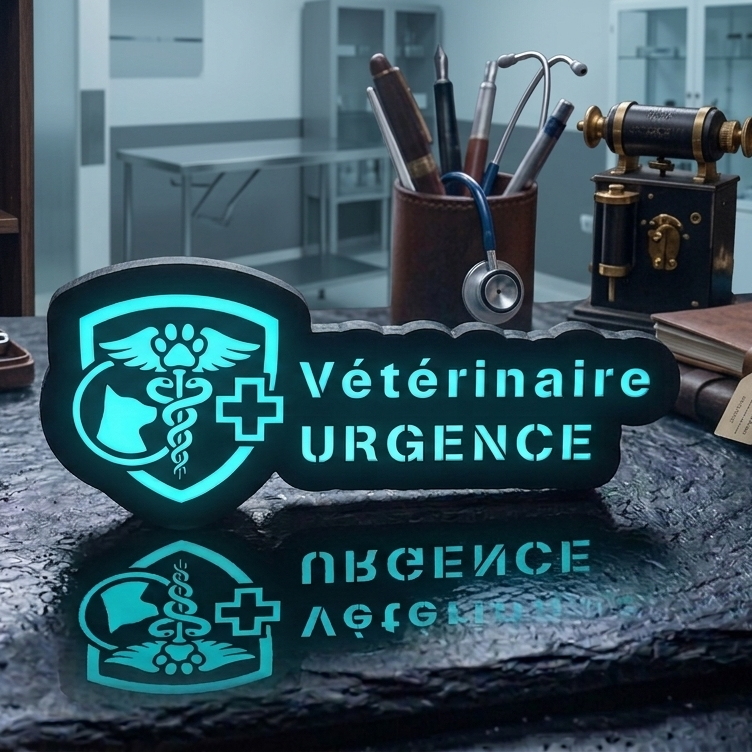 Mini Enseigne LED Véhicule – Vétérinaire Urgence