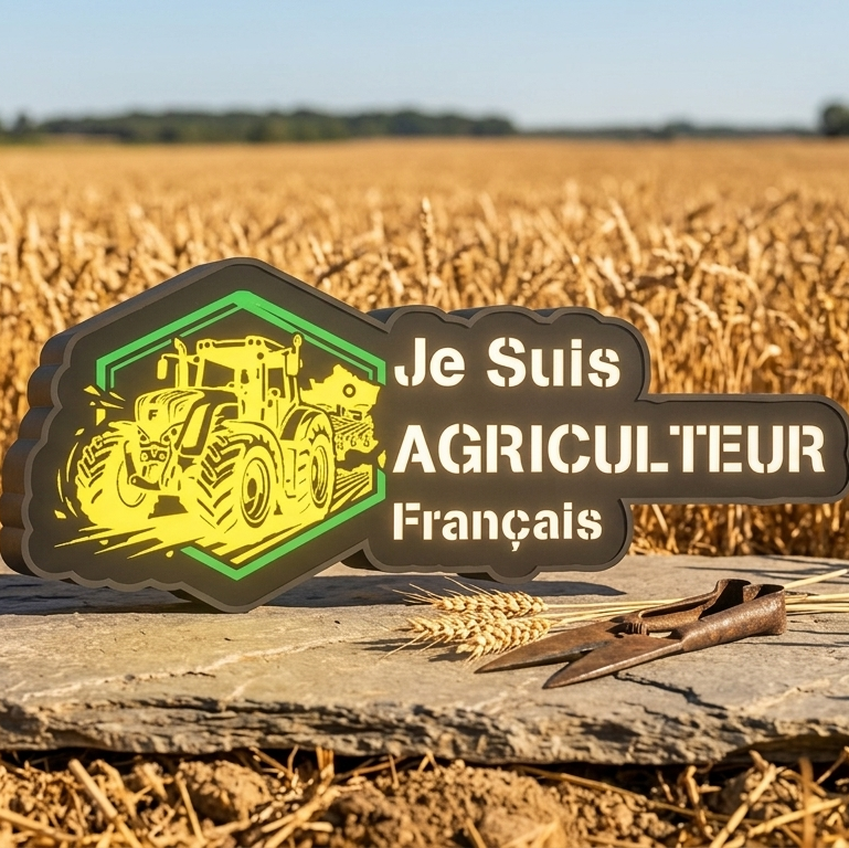 Mini Enseigne LED Véhicule – Je Suis Agriculteur Français