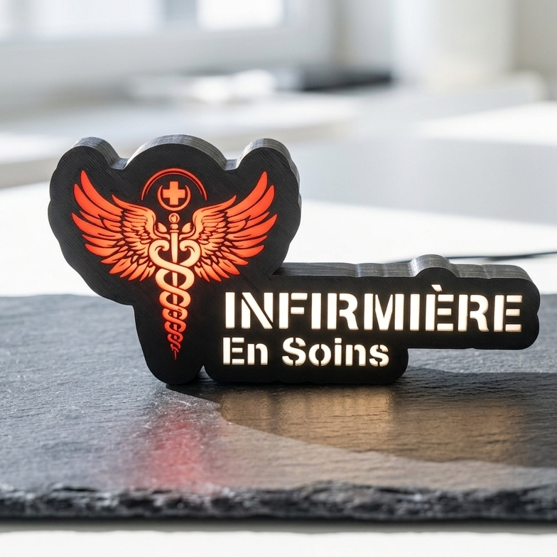 Mini Enseigne LED Véhicule – Infirmière en Soins