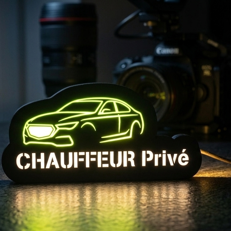 Mini Enseigne LED Véhicule – Chauffeur Privé