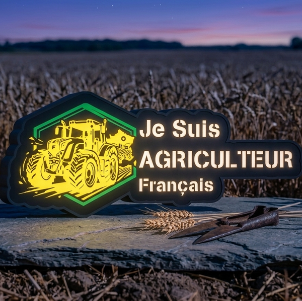 Mini Enseigne LED Véhicule – Je Suis Agriculteur Français
