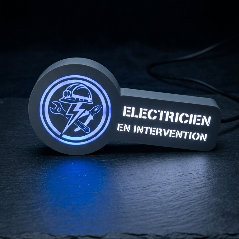 Mini-Fahrzeugschild 5V Elektriker im Einsatz Sonnenblendenbefestigung