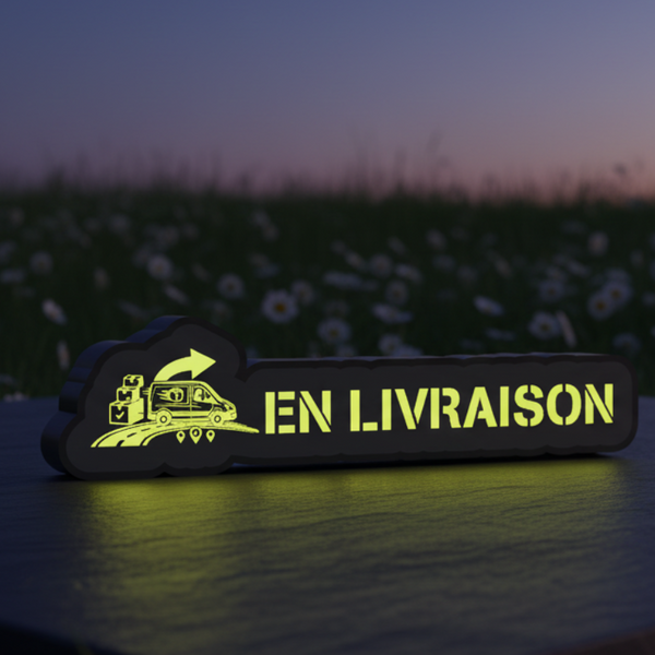 Mini Enseigne LED Véhicule – Livreur en Livraison