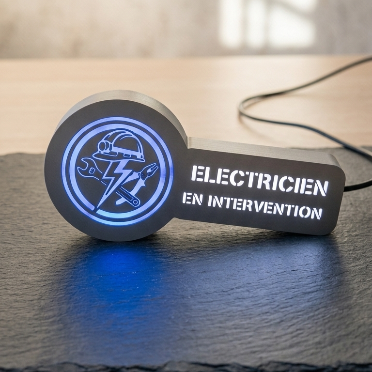 Mini-Fahrzeugschild 5V Elektriker im Einsatz Sonnenblendenbefestigung